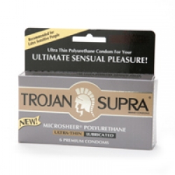 Trojan Supra Lubricated Premium Condoms, MicroSheer Polyurethane, Ultra-Thin