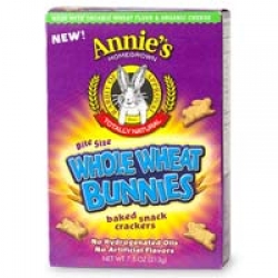 Annie's Homegrown Whole Wheat Bunnies, Bite Size Baked Snack Crackers, Whole Wheat Bunnies