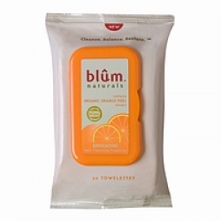Blum Naturals Daily Exfoliating Towelettes, Organic Orange Peel
