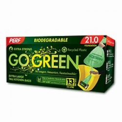 Perf Go Green Tall Kitchen Bags, 13 Gallons