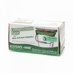 EcoSafe Compostable Bags, Mini Kitchen Organics 2.5 Gallon