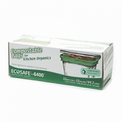 EcoSafe Compostable Bags, Kitchen Organics, 13 Gallon