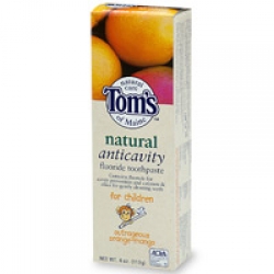 Tom's of Maine Natural Anticavity Fluoride Toothpaste For Children, Outrageous Orange-Mango