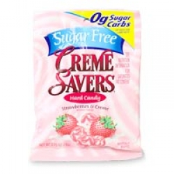 CremeSavers Hard Candy, Sugar Free Strawberries & Creme