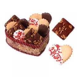 The Nutty Cookie Heart Basket Cookie Asssorted 1 Dozen