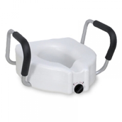 Medline Elevated Toilet Seat with Lock and Arms