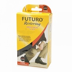 FUTURO Restoring Dress Socks for Men, Firm Large Black, Large