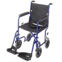Duro-Med Folding Transport Chair Aluminum Ultra Light Weight - Royal