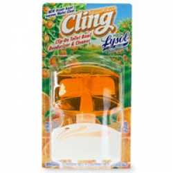Lysol Cling, Clip-On Toilet Bowl Deodorizer & Cleaner, Orange Grove