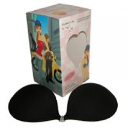 NuBra Feather Lite Super Light Adhesive Bra, Black, Size C Cup