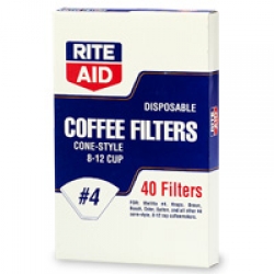 Rite Aid Disposable Coffee Filters, Cone-Style, 8-12 Cup