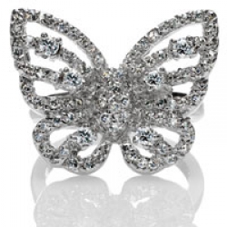 Emitations Mariposa's Pave CZ Butterfly Ring, Size 8