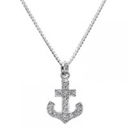 Emitations Morgan's CZ Anchor Necklace, 16