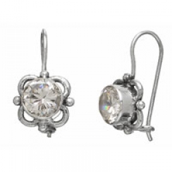 Emitations Rosemary's TCW Flower CZ Hook Closure Earrings
