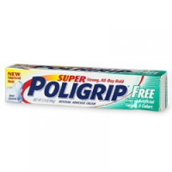 Super PoliGrip Denture Adhesive Cream, Free of Artificial Flavors and Colors