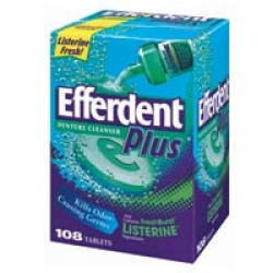 Efferdent Plus Denture Cleanser With FreshBurst Listerine