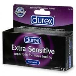 Durex Lubricated Latex Condoms, Extra Sensitive